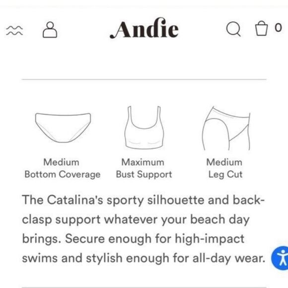 Andie Swim Catalina One Piece Navy Blue Swimsuit, Large. Open clasp back - Picture 14 of 14